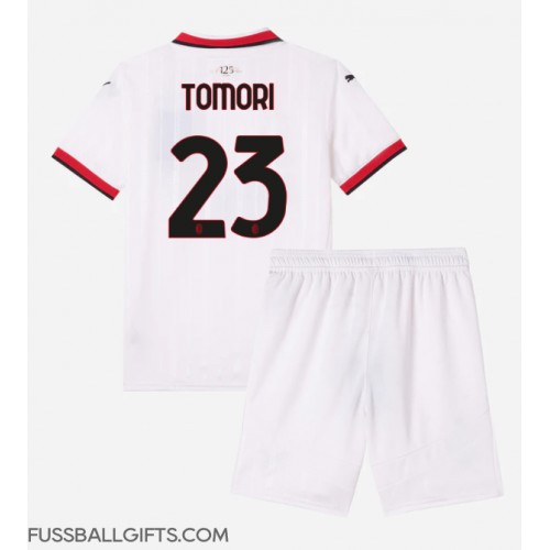 AC Milan Fikayo Tomori #23 Fußballbekleidung Auswärtstrikot Kinder 2024-25 Kurzarm (+ kurze hosen)